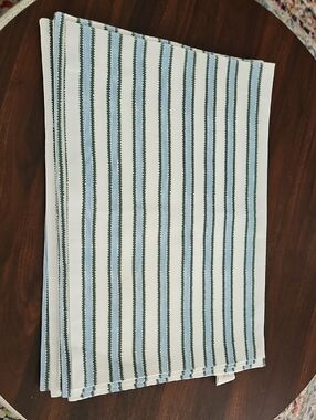 Zig Zag Striped White, Blue and Green Placemat